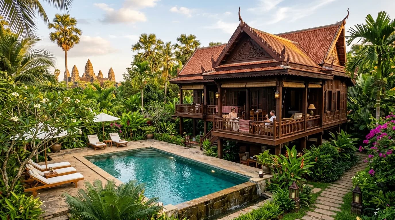 Heritage Khmer Wooden Boutique Resort Villa in Siem Reap
